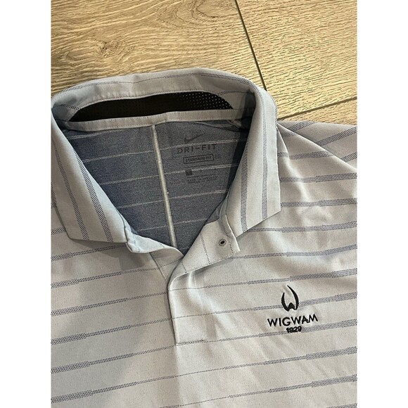 Nike Tiger Woods Polo Shirt Mens Large Blue Dri Fit Golf Preppy Casual - Picture 3 of 10